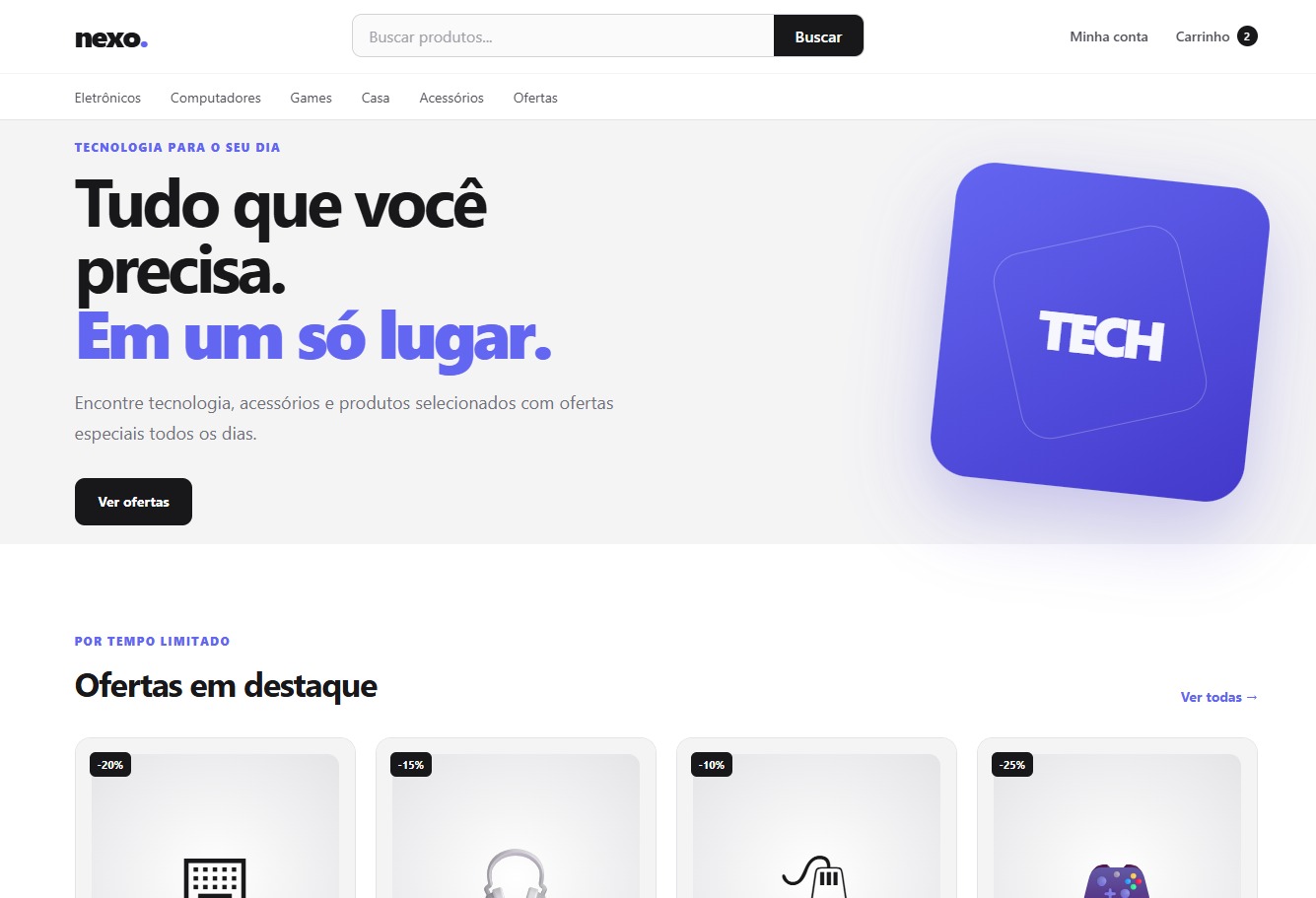 Primeira tela da página de exemplo do artigo sobre HTML semântico.